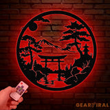 Bonsai Tree with Torii Gate Metal Wall Decor Japanese Bedroom Decor Inspirational Wall Art Sanmon Bonsai Tree Sign