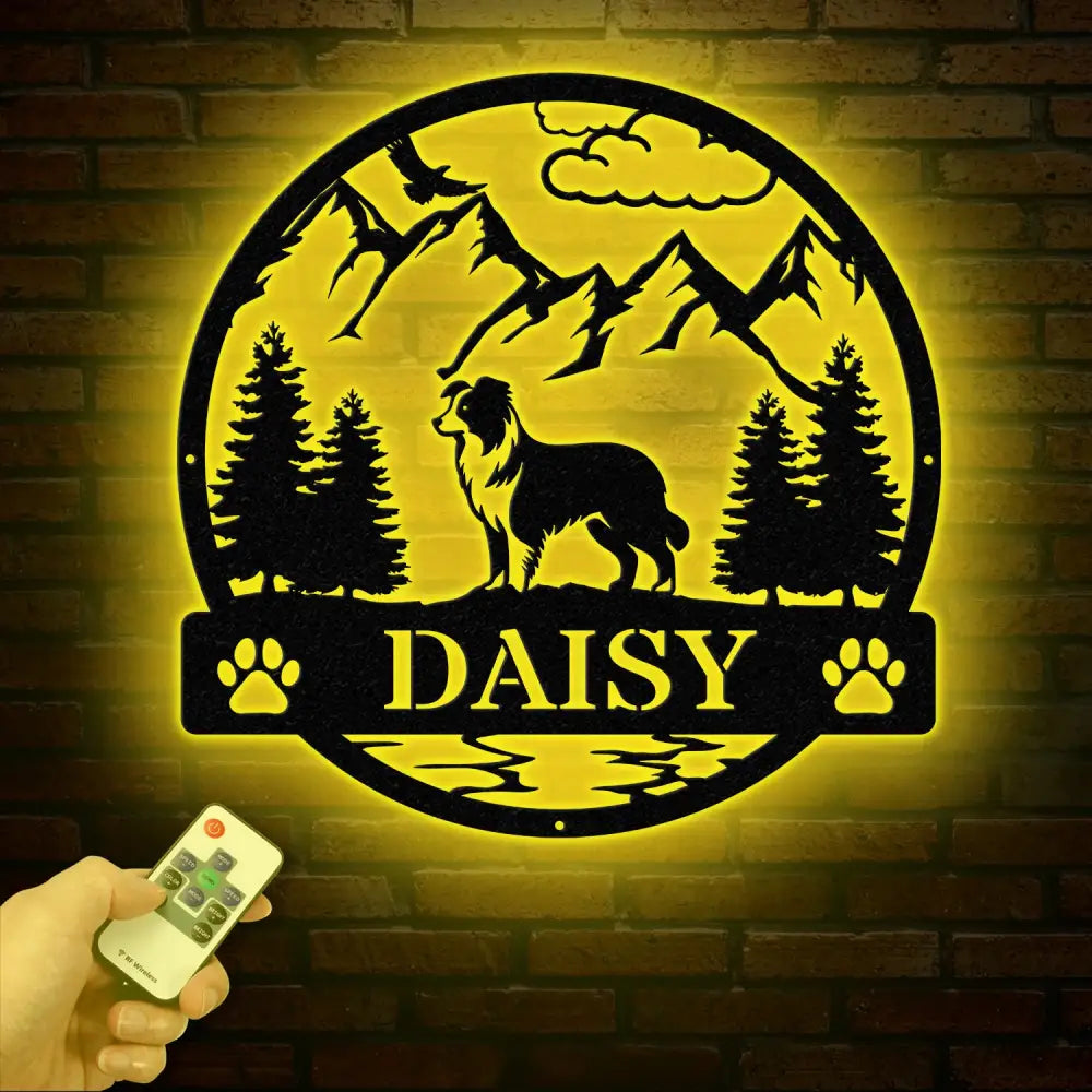 Border Colie Metal Sign Custom Dog Name Sign Sheep Dog Custom Sign Border Colie Wall Decor Dog Lovers Wall Art Pet