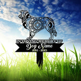 Border Collie Mandala Garden Stake Zentangle Yard Art Dog Garden Sign Pet Grave Marker Border Collie Gift Sympathy Pet