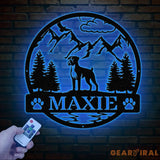 Boxer Metal Sign with Led Lights Custom Dog Name Sign Dog Memorial Gift Boxer Wall Decor Dog Lovers Wall Art Pet Lover
