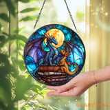 Brave the Dark Glass Suncatcher Fourth Wing Fantasy Ornament,Xaden Riorson Dragon Decor,Bookish Gift for Her Fan Art