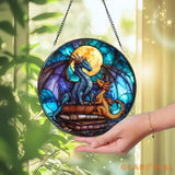 Brave the Dark Glass Suncatcher Fourth Wing Fantasy Ornament,Xaden Riorson Dragon Decor,Bookish Gift for Her Fan Art