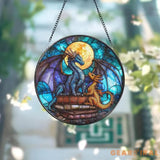 Brave the Dark Glass Suncatcher Fourth Wing Fantasy Ornament,Xaden Riorson Dragon Decor,Bookish Gift for Her Fan Art