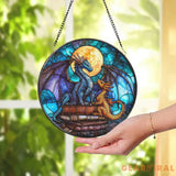 Brave the Dark Glass Suncatcher Fourth Wing Fantasy Ornament,Xaden Riorson Dragon Decor,Bookish Gift for Her Fan Art