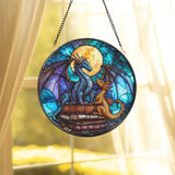 Brave the Dark Glass Suncatcher Fourth Wing Fantasy Ornament,Xaden Riorson Dragon Decor,Bookish Gift for Her Fan Art