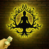 Buddha Metal Wall Art Buddha Tree of Life Zen Wall Art Buddha Wall Decor Buddha Om Metal Sign Meditation Decor Gift