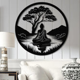 Buddha Metal Wall Art Buddha Tree of Life Zen Wall Art Buddha Wall Decor Buddha Om Metal Sign Meditation Decor Gift