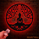 Buddha Metal Wall Art Buddha Tree of Life Zen Wall Art Buddha Wall Decor Buddha Om Metal Sign Meditation Decor Gift