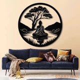 Buddha Metal Wall Art Buddha Tree of Life Zen Wall Art Buddha Wall Decor Buddha Om Metal Sign Meditation Decor Gift
