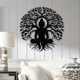Buddha Metal Wall Art Buddha Tree of Life Zen Wall Art Buddha Wall Decor Buddha Om Metal Sign Meditation Decor Gift