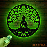 Buddha Metal Wall Art Buddha Tree of Life Zen Wall Art Buddha Wall Decor Buddha Om Metal Sign Meditation Decor Gift
