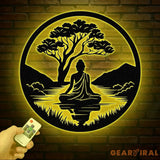 Buddha Metal Wall Art Buddha Tree of Life Zen Wall Art Buddha Wall Decor Buddha Om Metal Sign Meditation Decor Gift