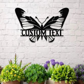 Buffterfly Family Name Garden Metal Sign Buffterfly Family Name Wall Art Outdoor Buffterfly Decor Buffterfly Art