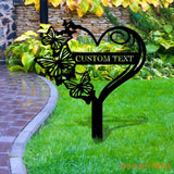 Buffterfly Garden Sign Personalized Bufterfly Garden Stake Metal Garden Sign Gardener Name Sign Gardener Gift Bufterfly
