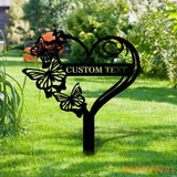Buffterfly Garden Sign Personalized Bufterfly Garden Stake Metal Garden Sign Gardener Name Sign Gardener Gift Bufterfly