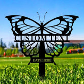 Buffterfly Memorial Metal Sign Memorial Metal Stake Personalized Name Yard Sign Outdoor Door Garden Decor Metal Sign