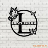 Buffterfly Personalized Family Name Metal Art Name Sign Closing Gift Metal Monogram Housewarming Wedding Monogram
