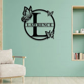 Buffterfly Personalized Family Name Metal Art Name Sign Closing Gift Metal Monogram Housewarming Wedding Monogram