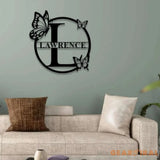 Buffterfly Personalized Family Name Metal Art Name Sign Closing Gift Metal Monogram Housewarming Wedding Monogram