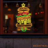 Burger Christmas Tree Neon Sign Custom Hamburger LED Neon Fast Food Coffee Shop Restaurant Bar Decoration Welcome Sign