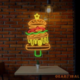Burger Christmas Tree Neon Sign Custom Hamburger LED Neon Fast Food Coffee Shop Restaurant Bar Decoration Welcome Sign