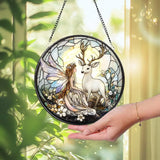 Butterfly Fairy Glass Ornament Hanging Fairy Window Decor Car Rearview Charm Whimsical Butterfly Art Fantasy Gift for