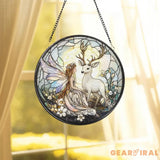 Butterfly Fairy Glass Ornament Hanging Fairy Window Decor Car Rearview Charm Whimsical Butterfly Art Fantasy Gift for