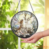 Butterfly Fairy Glass Ornament Hanging Fairy Window Decor Car Rearview Charm Whimsical Butterfly Art Fantasy Gift for