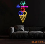 Cafe Ice Cream Neon Sign Restaurant Neon Sign Business Led Logo Light Ice Cream Decor Neon Sign for Coffee Shop Party