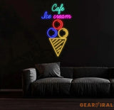 Cafe Ice Cream Neon Sign Restaurant Neon Sign Business Led Logo Light Ice Cream Decor Neon Sign for Coffee Shop Party