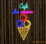 Cafe Ice Cream Neon Sign Restaurant Neon Sign Business Led Logo Light Ice Cream Decor Neon Sign for Coffee Shop Party