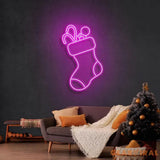 Candy With Christmas Sock Neon Sign