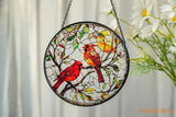 Cardinal Glass Suncatcher Bird Glass Art Cardinal Window Hanging Memorial Suncatcher Cardinal Lover Gift Bird Wall
