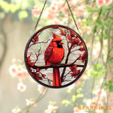 Cardinal Glass Suncatcher Bird Glass Art Cardinal Window Hanging Memorial Suncatcher Cardinal Lover Gift Bird Wall