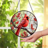Cardinal Glass Suncatcher Bird Glass Art Cardinal Window Hanging Memorial Suncatcher Cardinal Lover Gift Bird Wall