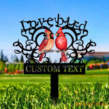 Cardinal Memories Stake Metal Sign Memorial Plaque Buffterfly Grave Marker Personalized Garden Sign Remembrance Stake