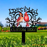 Cardinal Memories Stake Metal Sign Memorial Plaque Buffterfly Grave Marker Personalized Garden Sign Remembrance Stake