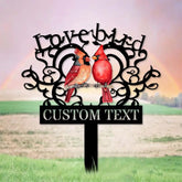 Cardinal Memories Stake Metal Sign Memorial Plaque Buffterfly Grave Marker Personalized Garden Sign Remembrance Stake