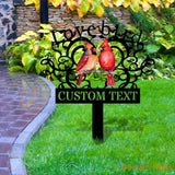 Cardinal Memories Stake Metal Sign Memorial Plaque Buffterfly Grave Marker Personalized Garden Sign Remembrance Stake