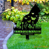 Cat Garden Pet Loss Metal Yard Sign Memorial Cat Metal Stake Personalized Cat Garden Sign Pet Loss Gift Garden Decor