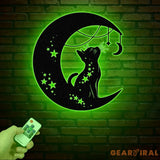 Cat Metal Wall Decor – Moon Cat Metal Wall Art – Black Cat Metal Sign for Home – Cat Lover Wall Decor & Gift for Cat