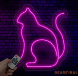 Cat Minimalist Line Neon Sign Cat Led Sign Custom Neon Sign Gift For Kid Cat Shop Light Wall Art Pet Spa Neon Sign Cat