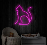 Cat Minimalist Line Neon Sign Cat Led Sign Custom Neon Sign Gift For Kid Cat Shop Light Wall Art Pet Spa Neon Sign Cat