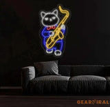Cat Playing Saxophone Led Sign Cat Playing Saxophone Led Lights Saxophone Neon Sign Custom Neon Sign Saxophone Neon