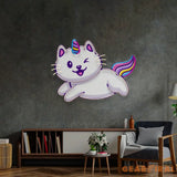 Cat Unicorn Flying LED Neon Sign Light Pop Art