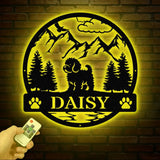 Cavapoo Metal Sign with Led Lights Custom Dog Name Sign Dog Memorial Gift Cavapoo Wall Decor Dog Lovers Wall Art Pet