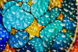 Celestial Moon and Star Stained Glass Suncatcher Starry Night Window Ornament Handmade Gift Unique Holiday Decor Gift