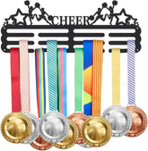 Cheer Cheerleading Medal Holder Pentagram Medals Display Rack Sturdy Steel Metal Holder Wall Mount No Hooks Over 60