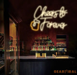Cheers To Forever Pub Beer Neon Sign,Neon Bar Sign LED Light Sign for Home Bar Wall Decor Man Cave Sign Gifts for Him