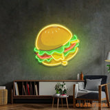 Cheese Burger Cartoon LED Neon Sign Light Pop Art
